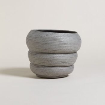 Canasto acanalado Jialing grey de 23x29 cm