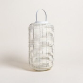 Fanal lantern blanco mediano de 22 x 40 cm
