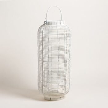 Fanal lantern blanco grande de 25 x 60 cm