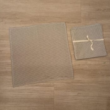 Pack de 4 servilletas de liencillo a rayas clasica de 30 x 30 cm