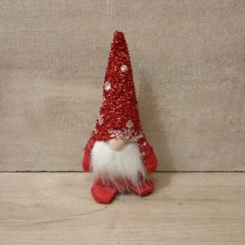 Adorno muñeco duende de tela rojo brillante de 19 cm