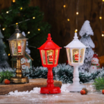 Farolito navideño con luz led, musica y nieve con movimiento