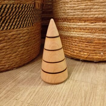 Adorno de madera con forma de arbol de navidad de 7 x 15 cm