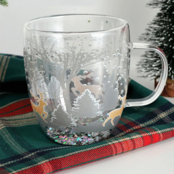 Mug / taza con diseños navideño y brillos