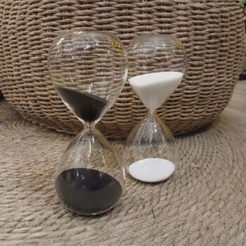 Reloj de arena chico de vidrio de 19 x 7 cm