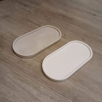 Bandeja ovala de cemento pintado de 23 x 11 cm