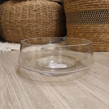 Centro de mesa vidrio liso circular 21 cm