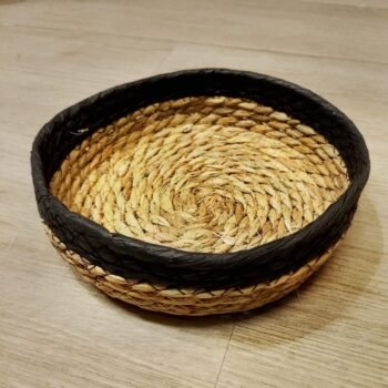 Cesto redondo de seagrass combinado grande de 21 cm