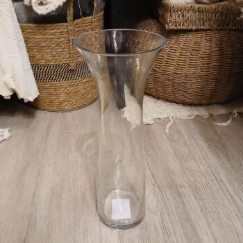 Florero jarro de vidrio liso de 12 x 35 cm