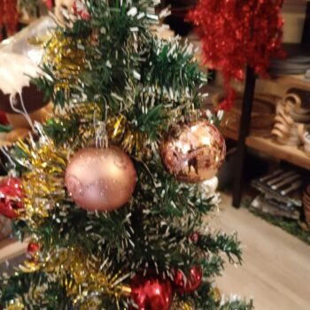 Set de 6 bolas de navidad para colgar rosas en brillo, mate con glitter de 6 cm