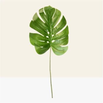 Vara hoja de monstera clara calada artificial de 70 cm