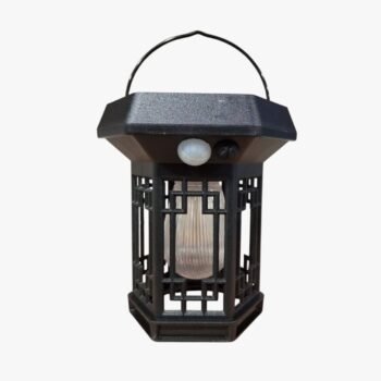 Farol Led hexagonal luz calida solar con sensor