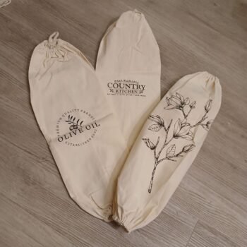 Porta bolsas de liencillo natural para colgar con estampados varios