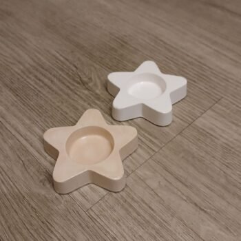 Porta vela de cemento pintado estrella de 8 x 2 cm