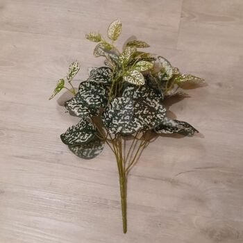 Rama de hojas verdes artificiales estilo paleta de pintor de 45 cm