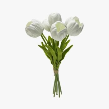 Ramo de tulipanes blancos artificiales de 35 cm