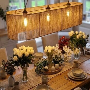 Colgante artesanal modelo Lotus 120 cm en hilo de yute