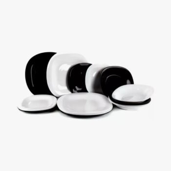 Set de 18 piezas platos Luminarc Carine color Blanco y Negro