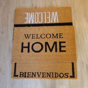 Felpudo de fibra de coco con base de pvc de 75 x 45 cm