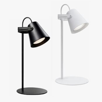 Velador de escritorio metalico con base circular modelo Foligno dicroica