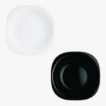 Plato de postre marca Luminarc Carine color blanco o negro de 19 cm