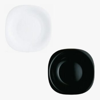 Plato de postre marca Luminarc Carine color blanco o negro de 19 cm