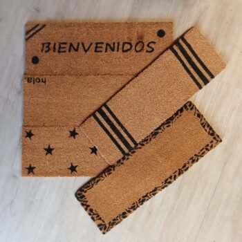 Felpudo de fibra de coco con base de pvc de 75 x 25 cm