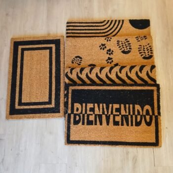 Felpudo de fibra de coco con base de goma alto transito de 60 x 40 cm