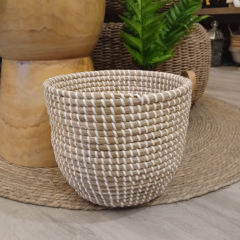 Cesto de seagrass combinado grande de 25 x 20 cm