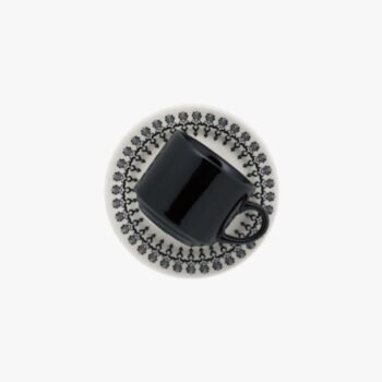 Taza de te con plato de cerámica Biona Folk de 200 cc - 14 cm