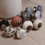 Tiradores decorativos grandes de ceramica pintada en varios colores