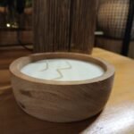 Vela de cera de soja 3 pabilos en cuenco de coco de 12 cm