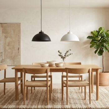 Colgante de metal Esferico de 23 cm en negro o blanco