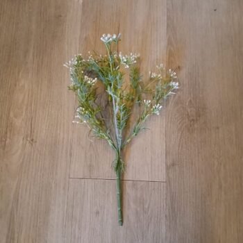 Ramo de flores blancas salvajes artificiales de 32 cm