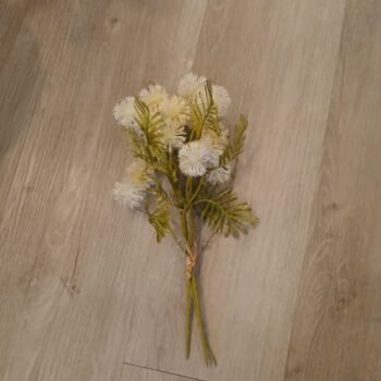 Ramo de flores blancas salvajes estilo diente de leon artificiales de 33 cm