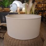 Pantalla para lamparas de pie artesanal de liencillo color natural de 40 x 20 cm