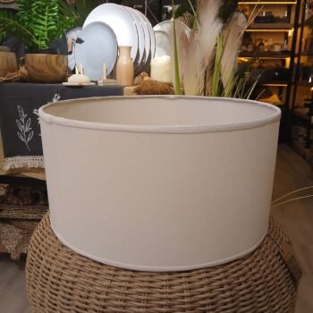 Pantalla para lamparas de pie artesanal de liencillo color natural de 40 x 20 cm