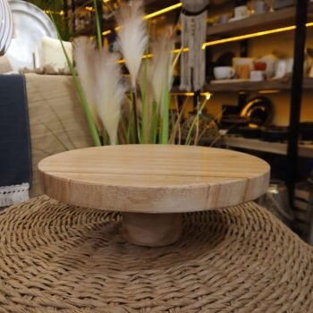 Pie de torta de madera grande redondo de 25 cm