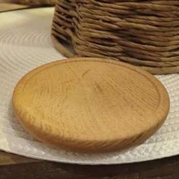 Posa vaso / posa vela de madera redondo de 10 cm