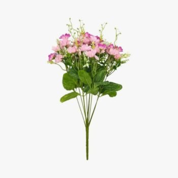 Rama de flores lilas y rosadas artificiales de 50 cm