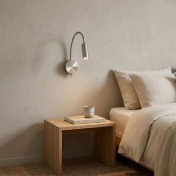 Aplique de pared de metal cromado flexible led calido 3w