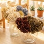 Flor de tela tusor estilo rosa varios colores 25 cm