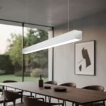 Colgante lineal LED minimalista 24w color blanco 118 x 7 cm