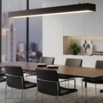 Colgante lineal LED minimalista 24w color negro 118 x 7 cm