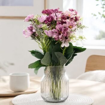 Ramo de flores lilas artificiales de 50 cm