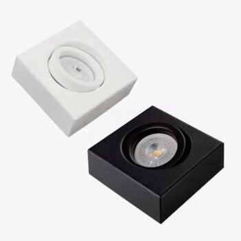 Plafon semiembutido cuadrado para lamparas dicroicas en color negro o blanco