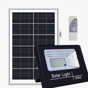 Reflector led de 100 w IP 66 con panel solar y control remoto