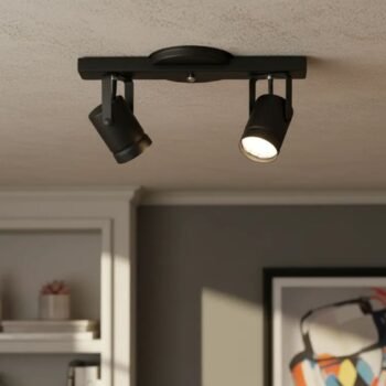 Spot aplique de pared o techo metalizado para 2 dicroicas led modelo granada