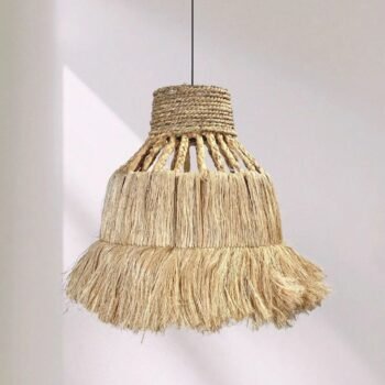 Colgante artesanal de fibras naturales modelo Yatza de 34 x 40 cm