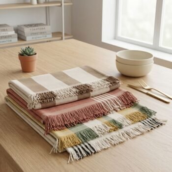 Camino de algodon tejido en telar de 40 x 190 cm